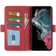 Samsung Galaxy S23 Ultra Hoesje - MobyDefend Luxe Wallet Book Case (Sluiting Zijkant) - Rood