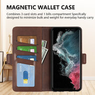 Samsung Galaxy S23 Ultra Hoesje - MobyDefend Luxe Wallet Book Case (Sluiting Zijkant) - Zwart