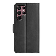Samsung Galaxy S23 Ultra Hoesje - MobyDefend Luxe Wallet Book Case (Sluiting Zijkant) - Zwart