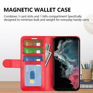 Samsung Galaxy S23 Ultra Hoesje - MobyDefend Wallet Book Case (Sluiting Achterkant) - Zwart