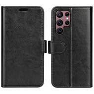 Samsung Galaxy S23 Ultra Hoesje - MobyDefend Wallet Book Case (Sluiting Achterkant) - Zwart