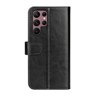 Samsung Galaxy S23 Ultra Hoesje - MobyDefend Wallet Book Case (Sluiting Achterkant) - Zwart