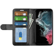 Samsung Galaxy S23 Ultra Hoesje - MobyDefend Wallet Book Case (Sluiting Achterkant) - Zwart