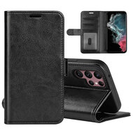 Samsung Galaxy S23 Ultra Hoesje - MobyDefend Wallet Book Case (Sluiting Achterkant) - Zwart