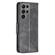 Samsung Galaxy S23 Ultra Hoesje - MobyDefend Wallet Book Case Met Koord - Zwart