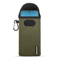 Hoesje voor Oppo Find X8 Pro - MobyDefend Neopreen Pouch Met Karabijnhaak - Insteekhoesje - Riemlus Hoesje - Groen
