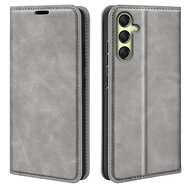 Samsung Galaxy A16 Hoesje - MobyDefend Luxe Wallet Bookcase (Magnetische Sluiting) - Grijs