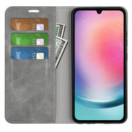 Samsung Galaxy A16 Hoesje - MobyDefend Luxe Wallet Bookcase (Magnetische Sluiting) - Grijs