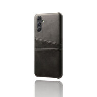 Samsung Galaxy A16 Hoesje - MobyDefend Lederen Backcover Met Vakjes Voor Pasjes - Zwart