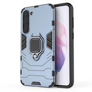 Samsung Galaxy S23 Plus (S23+) Hoesje - MobyDefend Dubbelgelaagde Pantsercase Met Standaard - Blauw