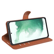 Samsung Galaxy S23 Plus (S23+) Hoesje - MobyDefend Kunstleren Wallet Book Case (Sluiting Voorkant) - Bruin