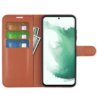 Samsung Galaxy S23 Plus (S23+) Hoesje - MobyDefend Kunstleren Wallet Book Case (Sluiting Voorkant) - Bruin