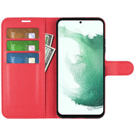 Samsung Galaxy S23 Plus (S23+) Hoesje - MobyDefend Kunstleren Wallet Book Case (Sluiting Voorkant) - Rood