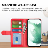 Samsung Galaxy S23 Plus (S23+) Hoesje - MobyDefend Wallet Book Case (Sluiting Achterkant) - Bruin