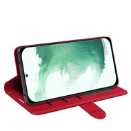 Samsung Galaxy S23 Plus (S23+) Hoesje - MobyDefend Wallet Book Case (Sluiting Achterkant) - Rood