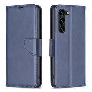 Samsung Galaxy S23 Plus (S23+) Hoesje - MobyDefend Wallet Book Case Met Koord - Blauw