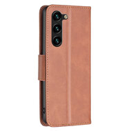 Samsung Galaxy S23 Plus (S23+) Hoesje - MobyDefend Wallet Book Case Met Koord - Bruin
