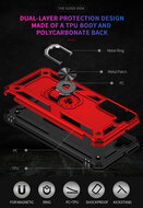 Samsung Galaxy S22 Hoesje - MobyDefend Pantsercase Met Draaibare Ring - Rood