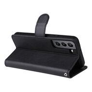 Samsung Galaxy S22 Hoesje - MobyDefend Luxe 2-in-1 Wallet Book Case Met Uitneembare Backcover - Zwart