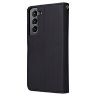 Samsung Galaxy S22 Hoesje - MobyDefend Luxe 2-in-1 Wallet Book Case Met Uitneembare Backcover - Zwart