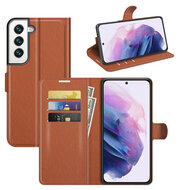 Samsung Galaxy S22 Hoesje - MobyDefend Kunstleren Wallet Book Case (Sluiting Voorkant) - Bruin