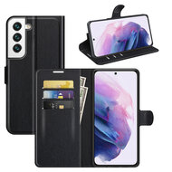 Samsung Galaxy S22 Hoesje - MobyDefend Kunstleren Wallet Book Case (Sluiting Voorkant) - Zwart