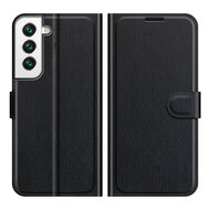 Samsung Galaxy S22 Hoesje - MobyDefend Kunstleren Wallet Book Case (Sluiting Voorkant) - Zwart