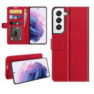 Samsung Galaxy S22 Hoesje - MobyDefend Wallet Book Case (Sluiting Achterkant) - Rood