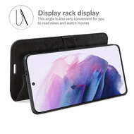 Samsung Galaxy S22 Hoesje - MobyDefend Wallet Book Case (Sluiting Achterkant) - Zwart