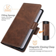 Samsung Galaxy S22 Hoesje - MobyDefend Luxe Wallet Book Case (Sluiting Zijkant) - Bruin