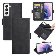 Samsung Galaxy S22 Hoesje - MobyDefend Luxe Wallet Book Case (Sluiting Zijkant) - Zwart