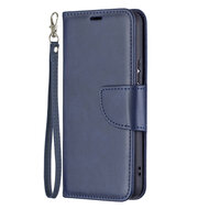 Samsung Galaxy S22 Hoesje - MobyDefend Wallet Book Case Met Koord - Blauw