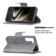 Samsung Galaxy S22 Hoesje - MobyDefend Wallet Book Case Met Koord - Grijs
