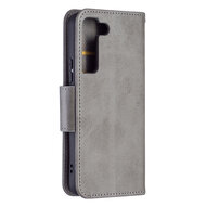 Samsung Galaxy S22 Hoesje - MobyDefend Wallet Book Case Met Koord - Grijs