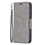 Samsung Galaxy S22 Hoesje - MobyDefend Wallet Book Case Met Koord - Grijs