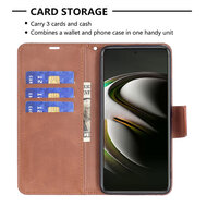 Samsung Galaxy S22 Hoesje - MobyDefend Wallet Book Case Met Koord - Bruin