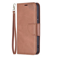 Samsung Galaxy S22 Hoesje - MobyDefend Wallet Book Case Met Koord - Bruin