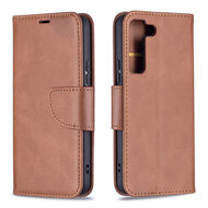 Samsung Galaxy S22 Hoesje - MobyDefend Wallet Book Case Met Koord - Bruin