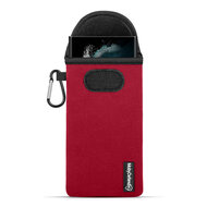 Hoesje voor Samsung Galaxy S22 Ultra - MobyDefend Neopreen Pouch Met Karabijnhaak - Insteekhoesje - Riemlus Hoesje - Rood