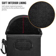 Hoesje voor Samsung Galaxy S22 Ultra - MobyDefend Neopreen Pouch Met Karabijnhaak - Insteekhoesje - Riemlus Hoesje - Zwart
