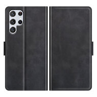 Samsung Galaxy S22 Ultra Hoesje - MobyDefend Luxe Wallet Book Case (Sluiting Zijkant) - Zwart