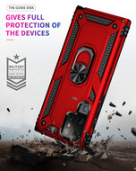 Samsung Galaxy S22 Ultra Hoesje - MobyDefend Pantsercase Met Draaibare Ring - Ros&eacute;