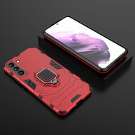 Samsung Galaxy S22 Plus (S22+) Hoesje - MobyDefend Dubbelgelaagde Pantsercase Met Standaard - Rood