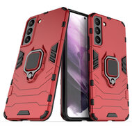 Samsung Galaxy S22 Plus (S22+) Hoesje - MobyDefend Dubbelgelaagde Pantsercase Met Standaard - Rood