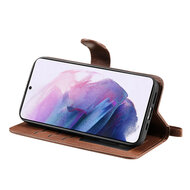 Samsung Galaxy S22 Plus (S22+) Hoesje - MobyDefend Luxe 2-in-1 Wallet Book Case Met Uitneembare Backcover - Bruin