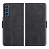 Samsung Galaxy S21 FE Hoesje - MobyDefend Luxe Wallet Book Case (Sluiting Zijkant) - Zwart