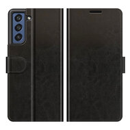 Samsung Galaxy S21 FE Hoesje - MobyDefend Wallet Book Case (Sluiting Achterkant) - Zwart