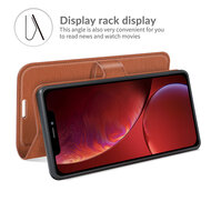 iPhone 13 Mini Hoesje - MobyDefend Kunstleren Wallet Book Case (Sluiting Voorkant) - Bruin