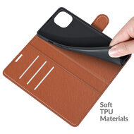 iPhone 13 Mini Hoesje - MobyDefend Kunstleren Wallet Book Case (Sluiting Voorkant) - Bruin