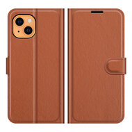 iPhone 13 Mini Hoesje - MobyDefend Kunstleren Wallet Book Case (Sluiting Voorkant) - Bruin
